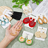 8 Pairs 8 Style Alloy & Raffia & Wood & Polyester Dangle Stud Earrings for Women EJEW-FI0002-76-4