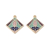 Rack Plating Alloy Enamel Pendants FIND-I038-04G-1