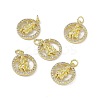 Real 18K Gold Plated Brass Micro Pave Clear Cubic Zirconia Pendants KK-E068-VB409-6-4