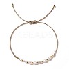 Mother's Day Brass & Plastic Imitation Pearl Beads Braided Bracelets SK3516-15-1