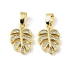 Brass Micro Pave Clear Cubic Zirconia Charms KK-A290-01A-G-1
