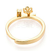 Flower Brass Micro Pave Cubic Zirconia Cup Peg Ring Settings KK-N274-31G-3