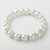 Glass Pearl Beads Stretch Bracelets BJEW-JB01344-01-1