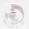 Adjustable Brass Cuff Rings ZIRC-F076-04P-3