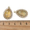Natural Yellow Fluorite Faceted Teardrop Pendants G-I375-01G-11-3