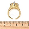 Brass Micro Pave Clear Cubic Zirconia Cuff Finger Rings for Women RJEW-B112-03GP-5