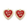 Valentine's Day Alloy Enamel Pendants ENAM-T024-16A-G-4