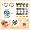 24 Sets 12 Colors Alloy Synthetic Stone Beads Buttons BUTT-TA0001-22-5