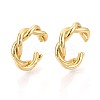Twist C-Shaped Brass Cuff Earrings EJEW-T049-01G-1