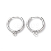 Rack Plating Brass Huggie Hoop Earring Findings KK-S405-02P-1