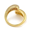 Brass Micro Pave Cubic Zirconia Cuff Rings for Women RJEW-P127-11G-3