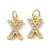 Real 18K Gold Plated Brass Micro Pave Clear Cubic Zirconia Charms KK-E068-VB452-X-2