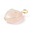 Natural Rose Quartz Gemstone Pendants PALLOY-JF01751-05-3