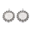 Tibetan Style Alloy Flat Round Pendant Cabochon Settings LS-TIBEP-S238-AS-NR-1