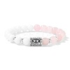 Alloy Nordic Viking Runes 8MM Natural Rose Quartz and White Jade Round Beaded Stretch Bracelets KW3210-23-1