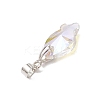 5Pcs Brass and Glass Pendants PALLOY-JF03365-5