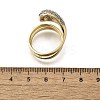 Brass Micro Pave Clear Cubic Zirconia Cuff Rings for Women RJEW-G347-15GP-5