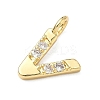 Brass Micro Pave Clear Cubic Zirconia Pendants KK-I476-01G-V-2