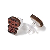 Christmas Theme Wood Stud Earrings EJEW-U016-06P-01-3