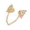 Brass Pave Clear Cubic Zirconia Butterfly European Safety Chains KK-K407-04G-2