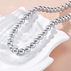 8mm Shell Pearl Round Beaded Necklaces NJEW-U026-15P-1
