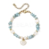 Shell Shape Alloy Enamel Charm Bracelets BJEW-JB13913-2