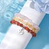3Pcs 3 Styles Natural Rose Quartz & Citrine & Red Agate Chips Stretch Bracelets Sets BJEW-JB11076-03-3