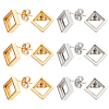 6 Pairs 2 Colors 304 Stainless Steel Stud Earring Settings STAS-UN0031-70-1