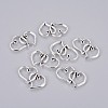 Tibetan Style Double Heart Connector Charms TIBE-M029-02AS-NF-1