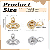 4Pcs 2 Colors CZ Brass Micro Pave Cubic Zirconia Evil Eye Charms ZIRC-LP0001-07-2