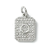 Rack Plating Brass Micro Pave Clear Cubic Zirconia Charms KK-G501-01O-P-1