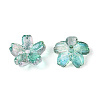 Baking Paint Transparent Glass Bead Caps DGLA-N014-06B-02-2