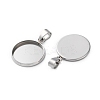 304 Stainless Steel Pendant Cabochon Settings STAS-L282-010P-06-2