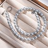 8mm Shell Pearl Round Beaded Necklaces NJEW-U026-15P-3