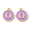 Golden Plated Alloy Enamel Charms X-ENAM-S118-10O-1