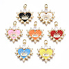 Brass Cubic Zirconia Pendants ZIRC-T014-038G-NF-2