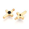 Ion Plating(IP) 304 Stainless Steel Micro Pave Cubic Zirconia Charms STAS-N110-01A-G-2