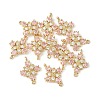Brass Pave Cubic Zirconia Connector Charms KK-G462-45KCG-02-3