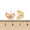 Butterfly Brass Micro Pave Clear Cubic Zirconia Stud Earrings for Women EJEW-G428-07G-5