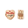 Mother's Day Rack Plating Alloy Enamel European Beads PALLOY-S189-53G-1