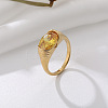 304 Stainless Steel Cubic Zirconia Finger Rings FS-WGC174A-10-1