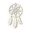 10Pcs Woven Net/Web with Feather Unfinished Blank Wooden Pendants for Painting Arts FIND-R052-01A-2