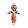 Printed Natural Wood Pendants PALLOY-JF04386-3