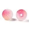 Frosted Baking Paint Crackle Glass Beads with Glitter Powder X1-DGLA-T004-6mm-01A-3