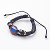 Adjustable Braided Leather Cord Retro Multi-strand Bracelets BJEW-TA0002-05M-1