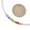 3mm Round Chakra Gemstone & Shell Pearl Beaded Necklaces for Women NJEW-JN05190-3