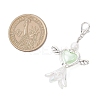 Acrylic Imitation Pearl Flower Heart Angel with Alloy Wings Pendant Decorations HJEW-JM03984-3