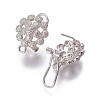 Brass Micro Pave Cubic Zirconia Stud Earring Findings KK-O121-15P-2