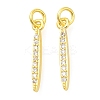 Leaf Rack Plating Brass Micro Pave Cubic Zirconia Pendants KK-S396-15-1