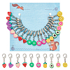 20Pcs 10 Styles Fruit Handmade Polymer Clay Pendant Stitch Markers HJEW-NB00048-1